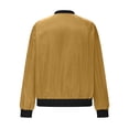thumbnail image 5 of Zip Up Casual Jacket for Women Oversized Long Sleeve Coat Light Windbreaker With Ribbed Cuffs Pockets Khaki 2XL, 5 of 8