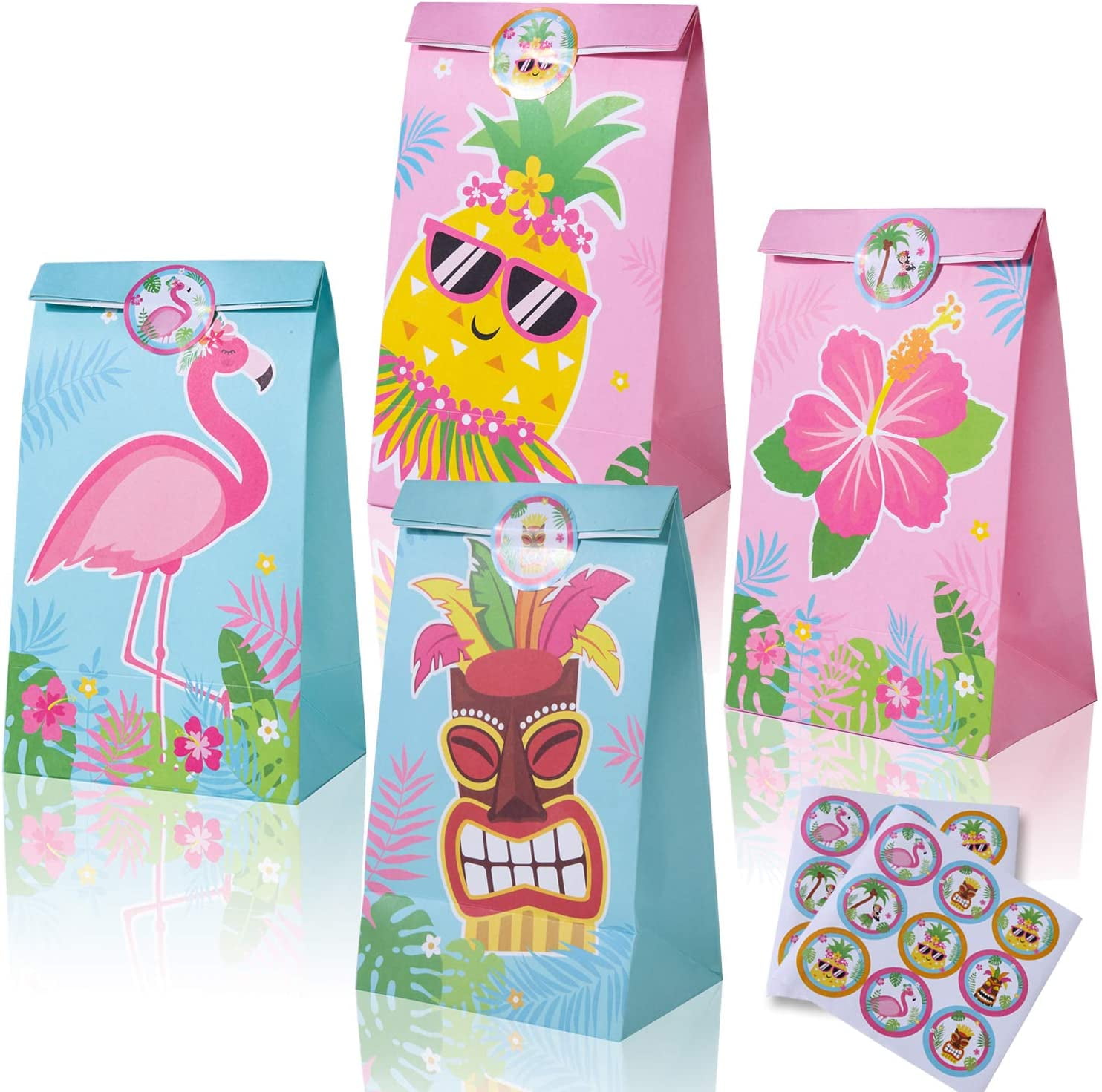 Hawaii Theme Party Paper Gift Bag,Luau Party Treat Bags,20 Pack Flamingo  Pineapple Candy Party Goodie Bags With Thank You Stickers For Kids Birthday  Party Tropical Baby Shower Summer Decorations - Walmart.com