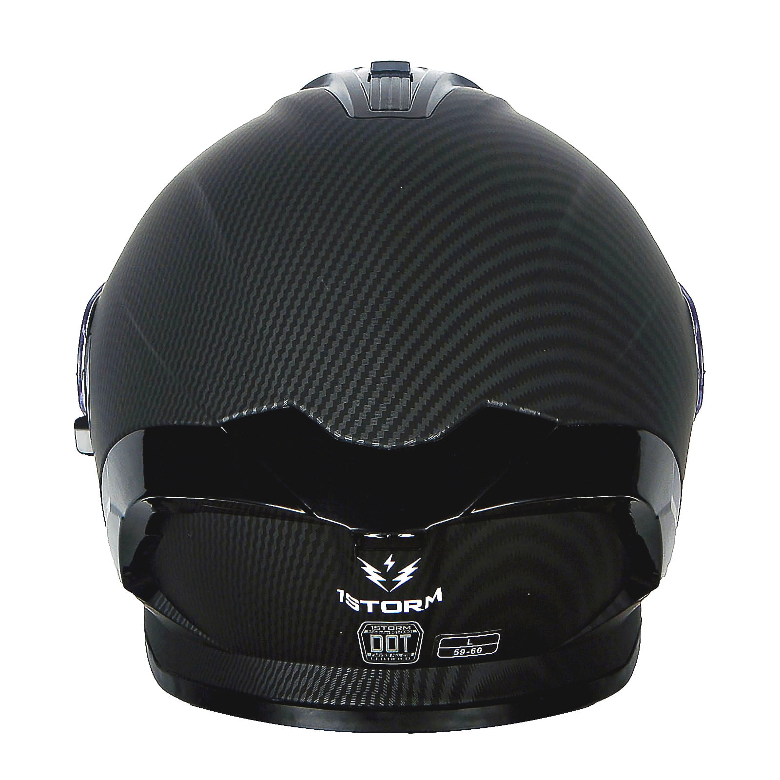 1Storm New Motorcycle Bike Modular Full Face Helmet Dual Visor Sun Shield: NOLED-X90 Carbon Fiber Black