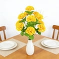 thumbnail image 6 of Xecvkr Artificial Carnation Bouquet Simulated Floral Wedding Arrangement Potted Plants Display Realistic Maintenance Free Nature Space Saving Versatile Desk 1pc Yellow, 6 of 6
