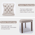 thumbnail image 3 of Contemporary Button Tufted Dining Chairs, High-end Velvet Upholstered Dining Chairs with Nailhead Back and Ring Pull Trim, Wood Dining Chairs for Living Room, Restaurant (Beige,Set of 8), 3 of 8