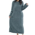 thumbnail image 6 of Lttoisl® Women Winter Thicken Night Dress Soft Coral Velvet Long Sleeve Sleepwear Y6 L5E7, 6 of 6