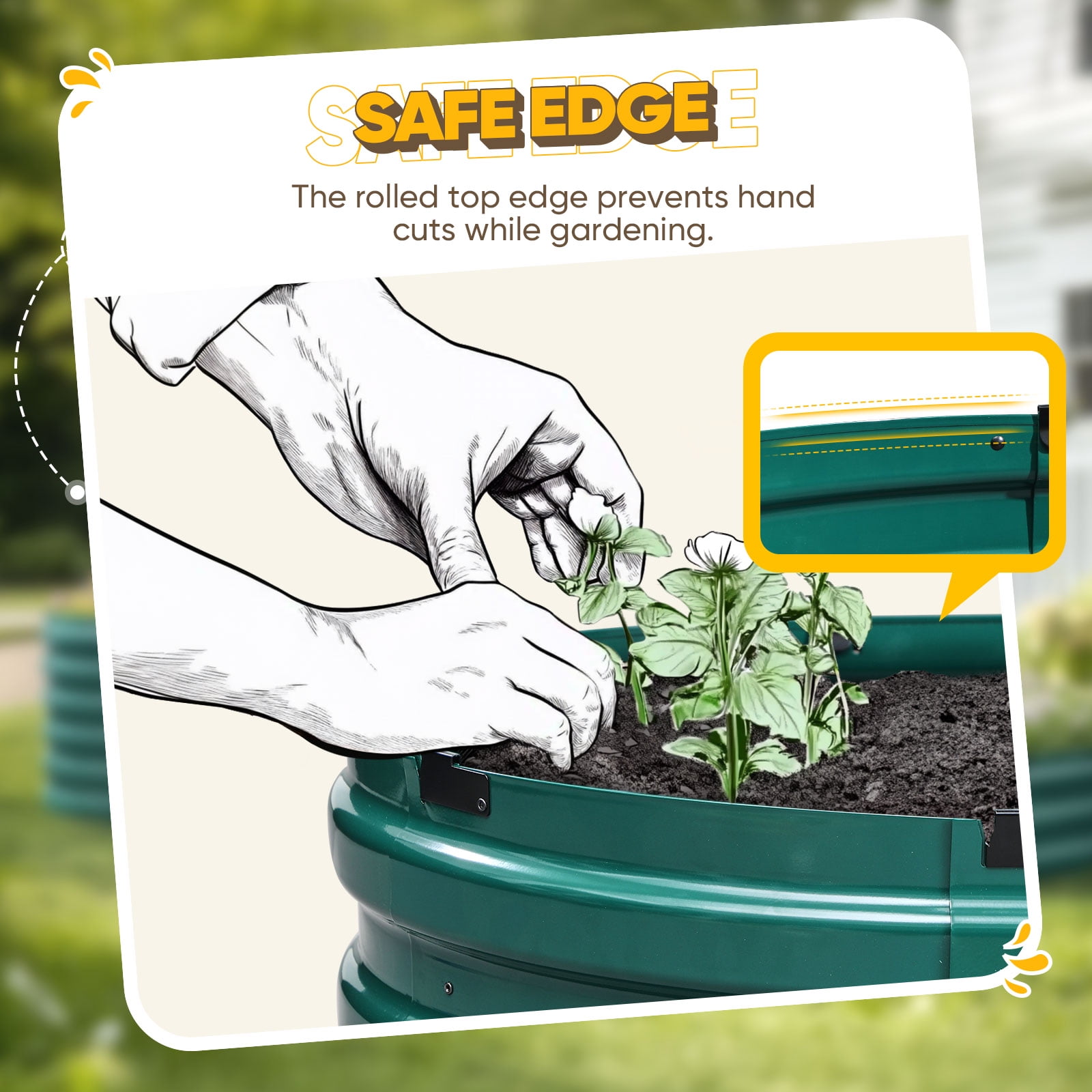 KING BIRD Screwless 4x2x1 ft Raised Garden Bed Galvanized Steel Planter Garden Box for Outdoor Gardening Vegetables Flowers Dark Green