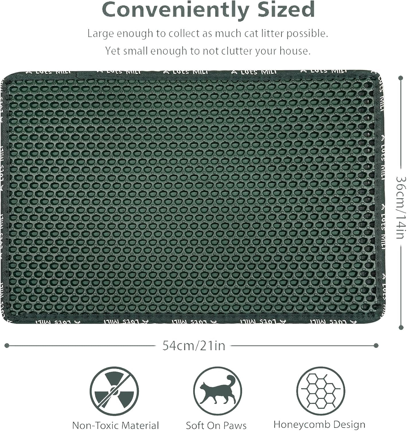 Double Layer Cat Litter Mat, Honeycomb Design, Urine Waterproof, Easy Clean