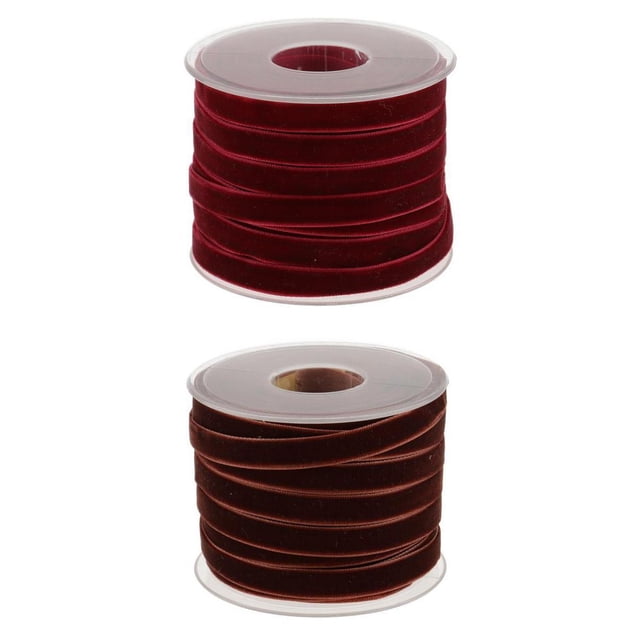 jifeng Serenable 40 Yard 10mm Wide Velvet Ribbon Roll for Crafts red Brown