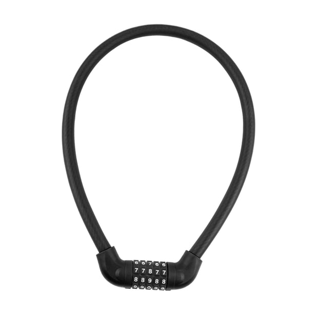 Código de 5 dígitos Cable de cable Cable de seguridad Accesorios de regalos impermeables Combinación de bicicleta Combinación de cable para ciclismo Negro