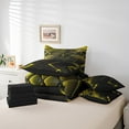 thumbnail image 5 of 7 Piece Yellow Geometric Bed in a Bag Queen Modern Abstract Plaid Bed Set,Black Honeycomb Print Bedding Comforter Sheet Set Beehive Geometrical Fitted Sheet Square Pattern Cushiom Covers, 5 of 5