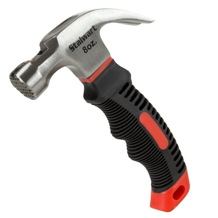 

Stalwart Stubby Claw Mini Fiberglass Hammer With Comfort Grip Handle 8 Oz (Durable Tool for Home Repair DIY Building Woodwork) (Red)