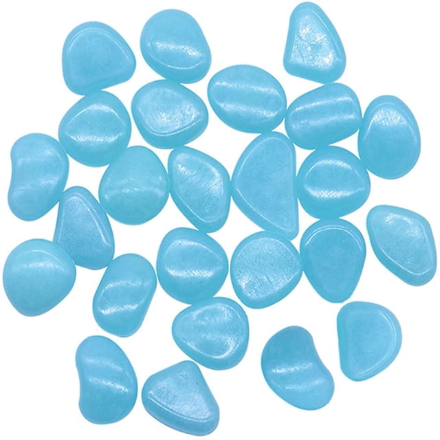 100Pcs Glow in The Dark Pebbles Outdoor Decor Glow Decorative Stones Rocks Pebbles Artificial Fish Tank Decorative Rocks for Aquarium Garden Fish Tank