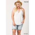 thumbnail image 2 of Plunging V-neckline Lattice Top With Scalloped Lace - Off White, 1XL, 2 of 8