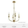 thumbnail image 7 of Hunter - Southcrest 4-light Luxe Gold, Medium Size Chandelier, Dimmable, Casual Style, Candle Shaped, for Bedrooms, Dining, Living Rooms - 48067, 7 of 7