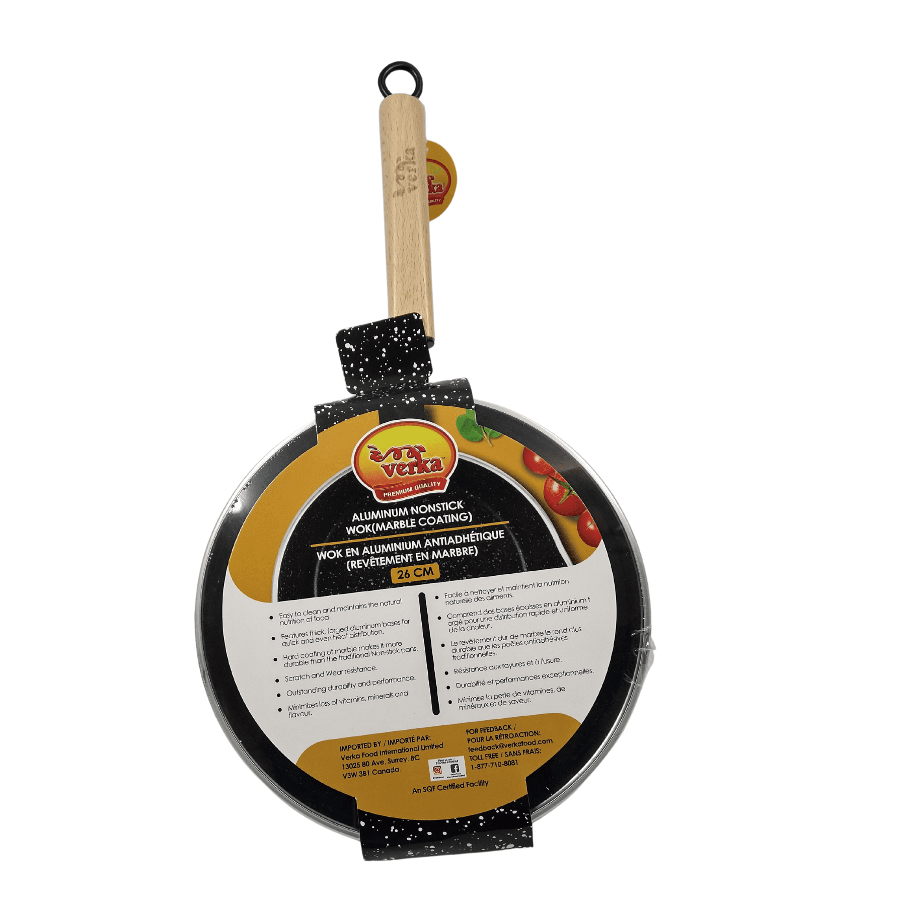Wok antiadhésif en aluminium Verka (Karahi), 26cm