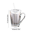 thumbnail image 3 of Tasse d'Eau en Verre avec Poignée, Capacité de 450 ml, Verre Épaissi Sans Plomb, Comprend Couvercle et Paille en Verre Réutilisable, Résistante à la Chaleur pour Boissons Chaudes et Froides, Brun/gris/transparent, 3 of 7