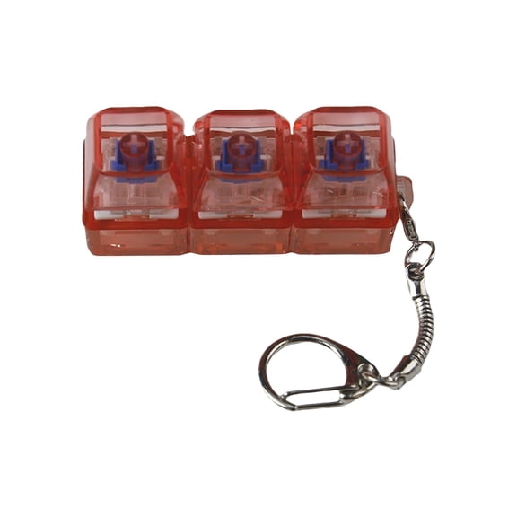 Keyboard Fidget Toys Keychain Finger, Led Light Up Keyboard Clicker Fidget Decompression Toys Stress, Sensory Fidget Toys for People, Birthday Gift for Girl Red
