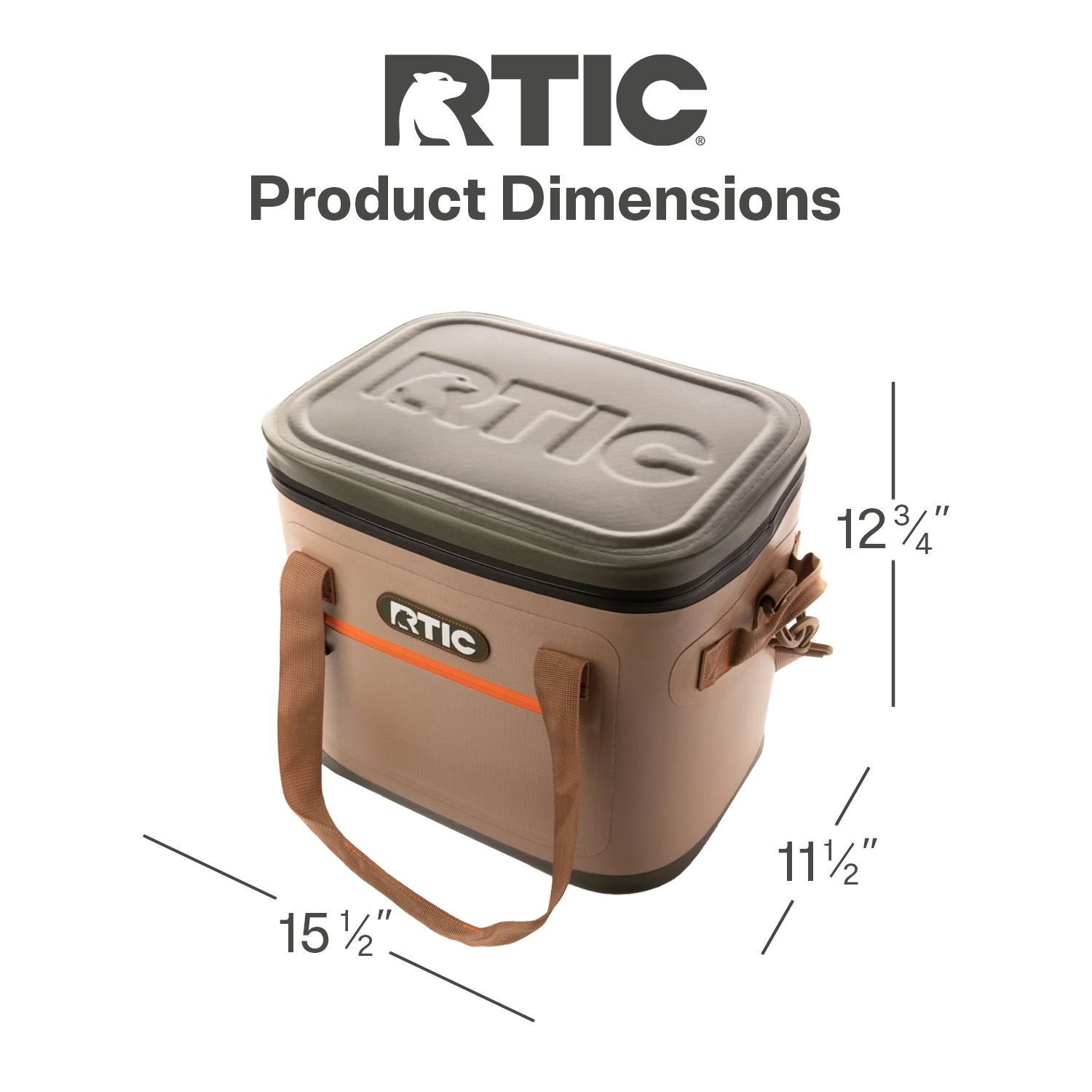 RTIC 30 Can Soft Pack Cooler, Leakproof Ice Chest Cooler with Waterproof Zipper, Tan - image 4 of 11
