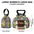 thumbnail image 5 of Pioneer Flower Floral Print Pattern Drawstring Lunch Bag Women - Drawstring Lunch Bag Insulated for Work Office - Stain-Resistant Large Lunchbags for Women with Multi-Pockets, 5 of 6