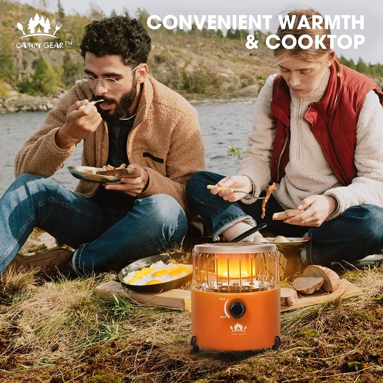 MINYIKJ Chubby 2 in 1 Portable Propane Heater u0026 Stove, Outdoor Camping Gas  Stove Camp Tent Heater for Ice Fishing Backpacking Hiking Hunting Survival  Emergency (Orange , 2000G) - Walmart.com