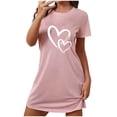 thumbnail image 1 of Rbaofujie Pyjama de Noël pour Femmes, Robe de Nuit Courte Surdimensionnée Imprimée Col Rond et Manches Courtes, Robe de Nuit Vintage, 1 of 4