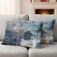 thumbnail image 2 of Navy Blue Grey Outdoor Pillow Covers 20x12 Set of 2,Waterproof Patio Throw Pillowcase Protectors,Modern Oil Painted Abstract Art Aesthetics Lumbar Decorative Pillow Shams Cushion Covers for Bed Couch, 2 of 8