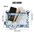 thumbnail image 3 of 2 Pack Pencil Pouch for 3 Ring Binder Smooth Zipper Folders with Pockets Clear Window Pencil Case Blue and White Porcelain Floral, 3 of 6