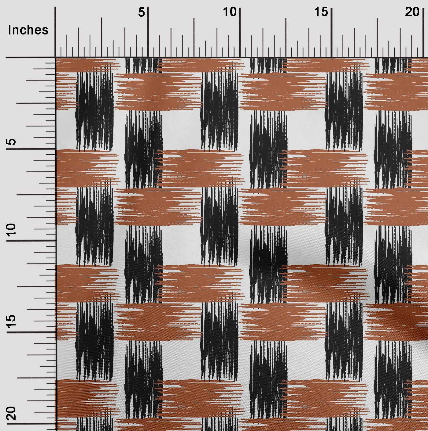 oneOone Organic Cotton Poplin Twill Fabric Brush Stroke Ikat Print