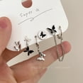 thumbnail image 4 of Dulce Mariposa Corazón Oso Stud Earring Set Arco Flor Plata Borla Pendientes Para Las Mujeres Accesorios De Joyería, 4 of 4