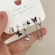 thumbnail image 4 of Dulce Mariposa Corazón Oso Stud Earring Set Arco Flor Plata Borla Pendientes Para Las Mujeres Accesorios De Joyería, 4 of 4