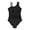 Black, variant on Bathing Suit for Women Tummy Control Underwire One Shoulder Swimsuits Slim Swimwear Scalloped Full Coverage Swim Suit Cyan L