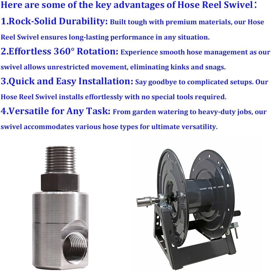 CATPAN 1/2 Inch Heavy Duty Hose Reel Swivel Compatible with Industrial and Home Steel Swivel Joint Air Hose Reel Parts, Replace for 9SS8MP50XFP50-Ni-AL #5124