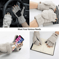 thumbnail image 5 of COOPLUS Mittens Winter Fingerless Gloves Warm Wool Knitted Gloves Convertible Gloves for Men and Women, 5 of 7