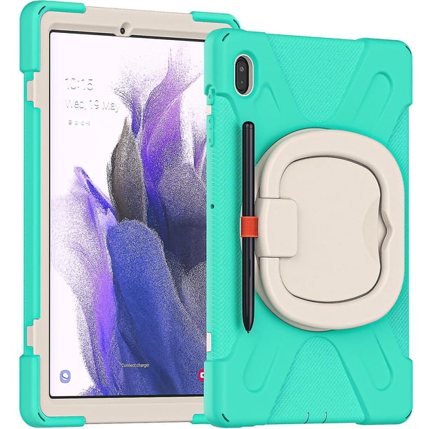 Funda protectora de color para Samsung Tab S7 Fe de 12,4 pulgadas con soporte para bolígrafo, anillo ajustable grande y protección contra golpes.
