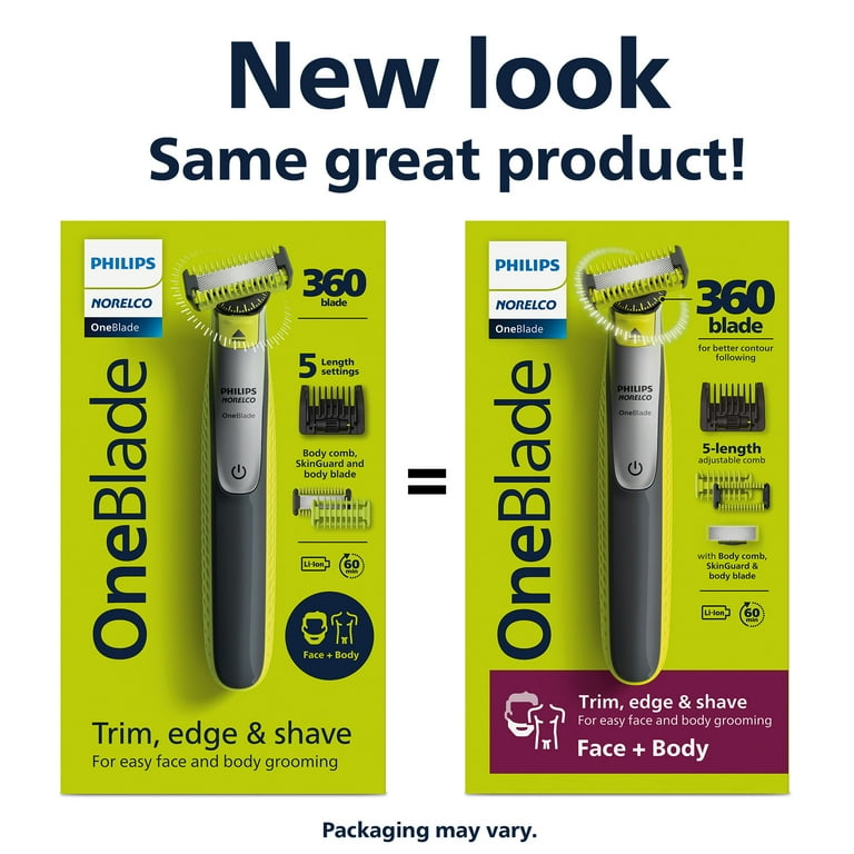 Philips Norelco Oneblade 360 Face+Body Groomer, 5-In-1 Men's