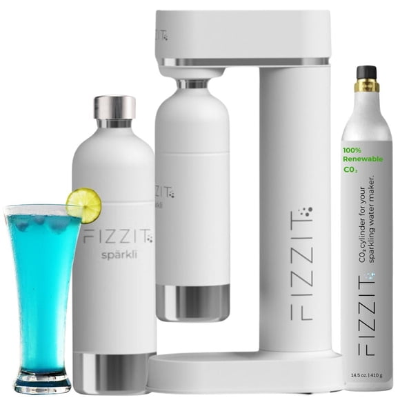 Máquina para hacer agua con gas Fizzit Sparkli White de acero inoxidable