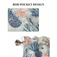 thumbnail image 6 of Blue Coastal Living Room Curtains 2 Panel, Summer Beach Coral Shell Starfish Seahorse Cafe Window Treatment, Extra Long Farmhouse Bedroom Bathroom Kitchen Curtains Drapes 104"x72", 6 of 6