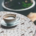 thumbnail image 2 of Ambesonne Dog Lover Fitted Round Tablecloth, Paw Print and Bones, 36"- 40" Diameter, Umber Beige Grey, 2 of 5