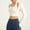 White, variant on SwiftWear Women's Two Piece Look Crop Workout Top Long Sleeve Halter Neck Athletic Yoga Shirt with Cut Out, Slim Fit White