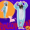 thumbnail image 2 of Veyryth Unisex Blue Unicorn Adult Onesie Pajamas, Polar Fleece Animal Pajamas，One-Piece Sleepwear for Men and Women Size L, 2 of 7