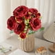 thumbnail image 4 of Flores Artificiales para Al Aire Libre 5 Ramas Philippos Rose Bouquet Simulado de Seda Flor Rosa Mesa Decoración Del Hogar 32cm Seda Blanca Flores Artificiales Ramo de Boda Rosas Flores Artificiales, 4 of 6