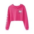 thumbnail image 5 of iiniim Kids Girls Long Sleeve Hooded Cropped Sweatshirt Tops with Sweatpants for Hip-hop Dance 8-16 Rose 16, 5 of 7