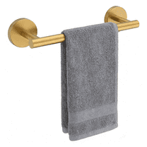 Towel Bar, 9 inch Brushed Gold Towel Bar, Heavy Duty 304 Stainless Steel Bathroom Accessory, Modern Round Style Wall Mount