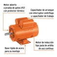 thumbnail image 3 of Motor eléctrico monofásico de 3/4 HP, baja velocidad, Truper TRUPER MOE-3/4B, 3 of 3