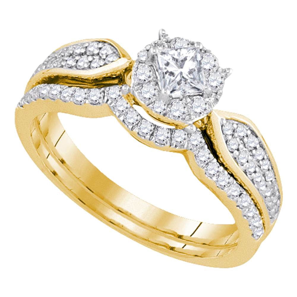Sensational orders 14k Yellow Gold Womens Princess Diamond Bridal Wedding Engagement Ring