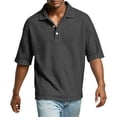 thumbnail image 6 of Domuza Polo Shirts for Men Short Sleeve Collared Waffle Shirt Summer Lightweight Golf Shirts Beach T-Shirts Black 4XL, 6 of 8