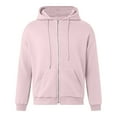 thumbnail image 5 of Women Shirts Casual Fall Comfy Hooded Long Sleeve Bell Drop Shoulder Zipper Solid Color Zip-Up Polyester Sweatshirts Hoodies(Pink,S), 5 of 5