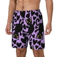 thumbnail image 1 of Balery Cartoon Black Cats Bañador para hombre, shorts de playa de secado rápido con entrepierna y forro de compresión-Large, 1 of 6