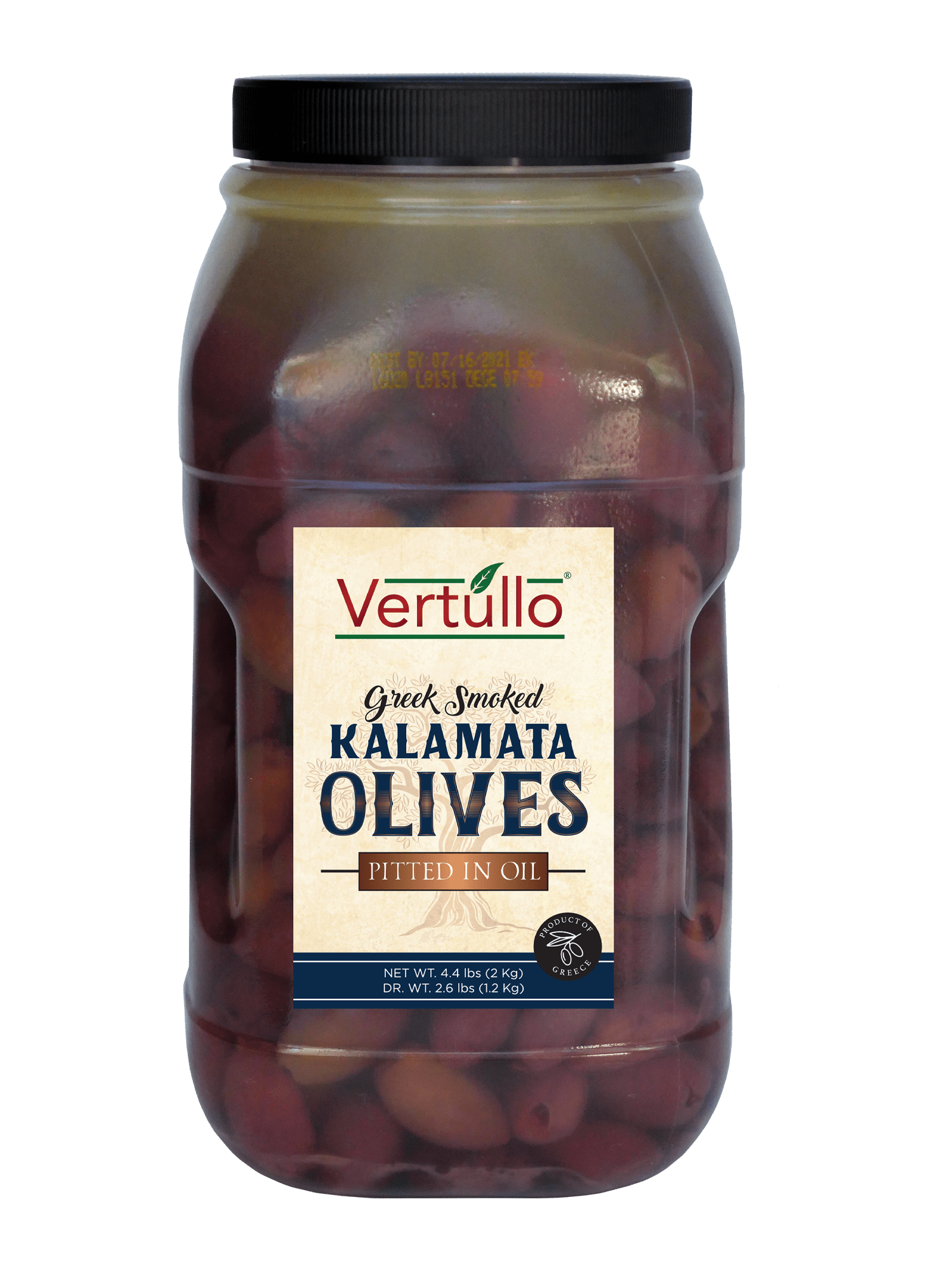 2.65 LB Vertullo Smoked Pitted Kalamata Olives