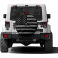 thumbnail image 2 of Black America Flag Spare Tire Cover with Backup Camera Hole Wheel Tire Cover Fit Trailer, RV, SUV and Many Vehicle, 2 of 6