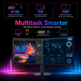 thumbnail image 4 of Deco Gear 32" Curved 4K QD-OLED Gaming Monitor, 3840x2160 240Hz 0.03ms, HDR400, 99% DCI-P3, USB-C & Built-in KVM, Console-Ready Dual HDMI 2.1 & Dual DP 1.4, AMD FreeSync, RGB Stand, 4 of 9