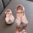 thumbnail image 4 of TOWED22 Girls Toddler Dress Shoes Flower Princess Shoes Glitter Mary Jane Low Heels for Party Wedding(Pink,12.5), 4 of 5