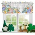 thumbnail image 2 of Kitchen Valances for Window, Easter Eggs Pastoral Butterfly Light Filtering Rod Pocket Valance Curtain, Spring Flower Leaf Wood Board Short Curtains Window Topper for Bedroom Living Room 42x12in, 2 of 9